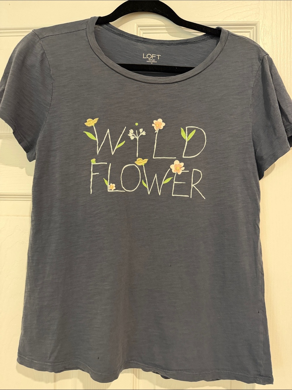 LOFT Slate Blue 'Wild Flower' Graphic Tee